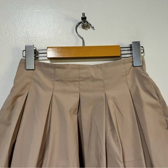Uniqlo XS Beige A-Line Midi Skirt with Elastic Waist - Picture 3 of 10